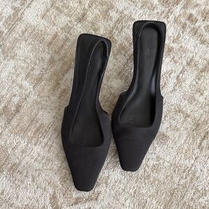 St Agni Black Slingbacks